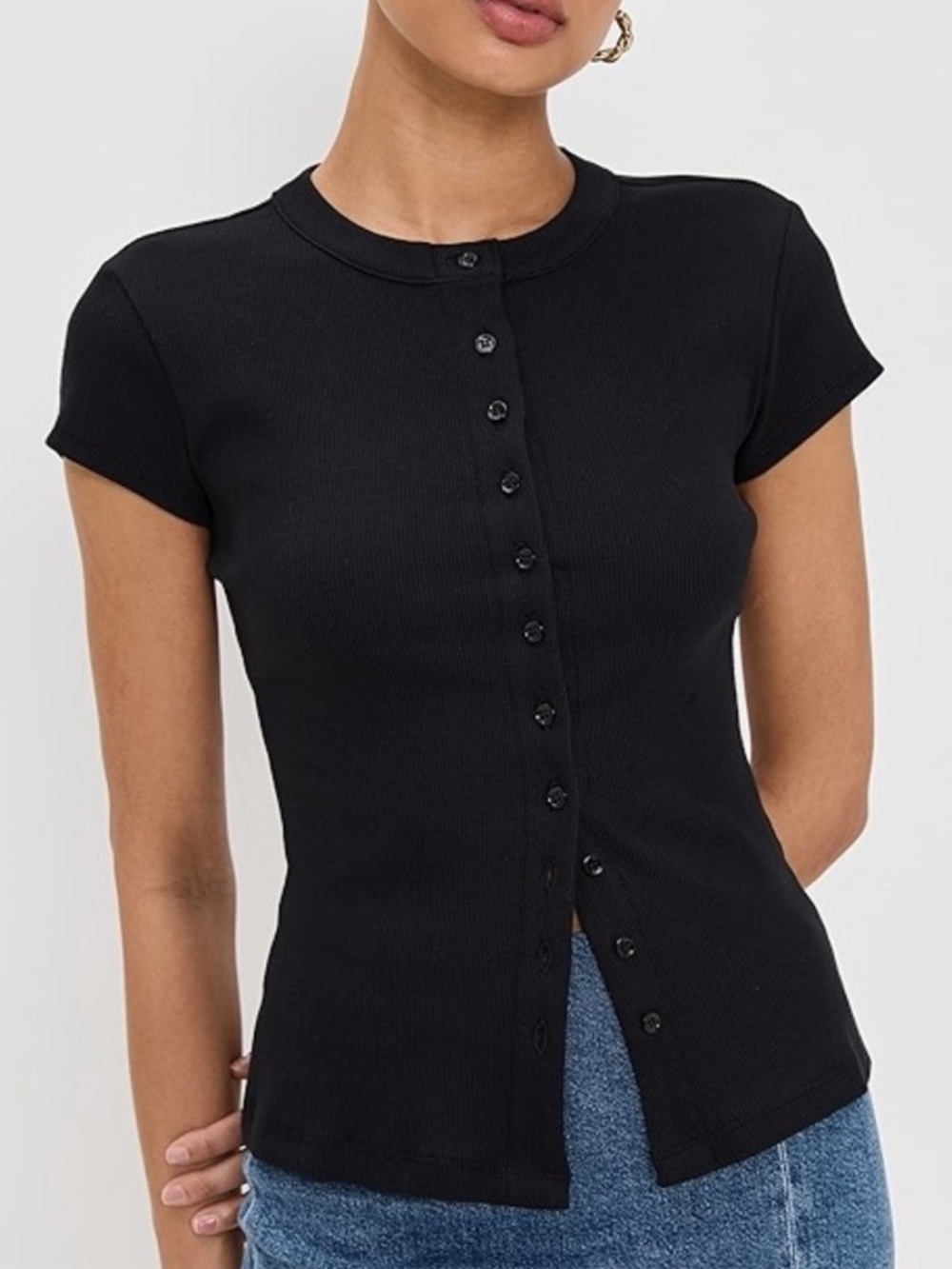Reformation Raelynn Knit Top Black Small